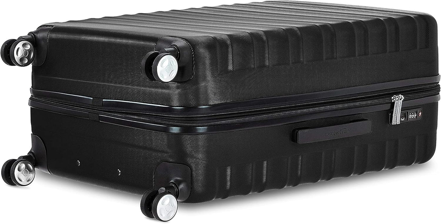 Amazon Basics 2 Piece Set (20", 28") With TSA Locks, Hardshell Suitcases With Four Multi-directional Wheels, Expandable For Up to 25% More Space, With Scratch-Resistant Surface, Black