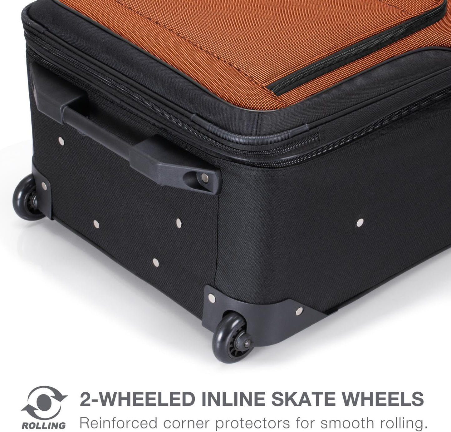 Travel Select Amsterdam 25-Inch Softside Expandable Rolling Upright Luggage, Lightweight 2-Wheel Suitcase with Push-Button Handle, Gray