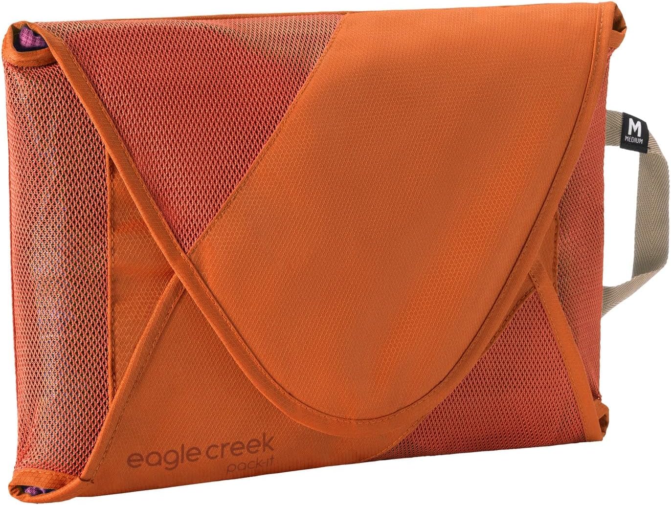 Eagle Creek Pack-It Original Garment Folder - Travel Garment Bag with Compression Wings to Maximize Luggage Space - Convenient Top Handle - Quick Drying Material - Mandarin - Medium