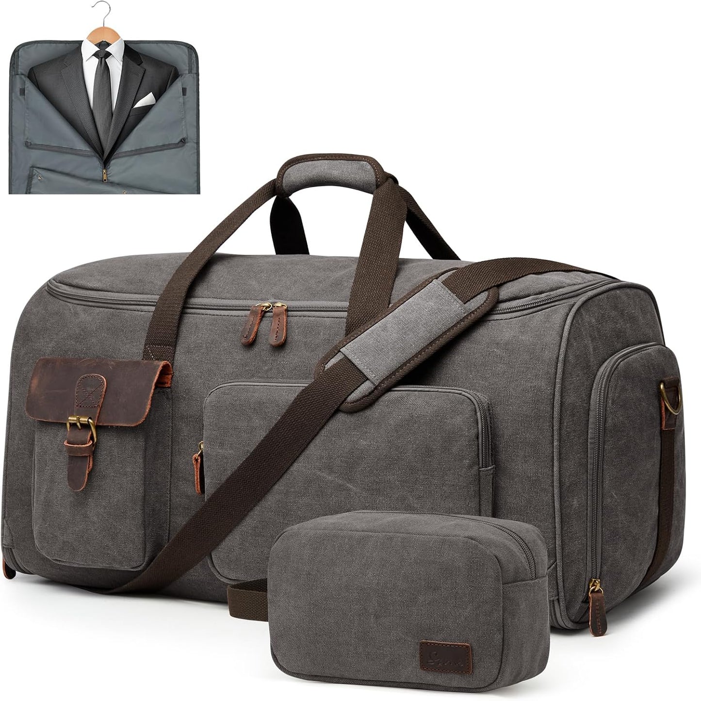 S-ZONE Garment Bags for Travel Convertible Garment Duffle Bags for Travel Suit Carry on Luggage for Men Hanging Suitcase