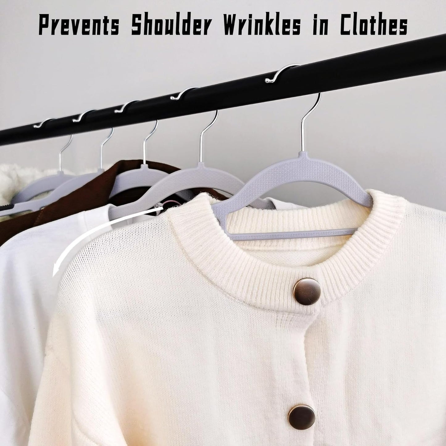 30 Pack Plastic Clothes Hangers Non Slip - 16.5 Inch Slim Space Saving Hangers for Closet, Heavy Duty Non-Slip Garment Hangers with 360° Swivel Hooks