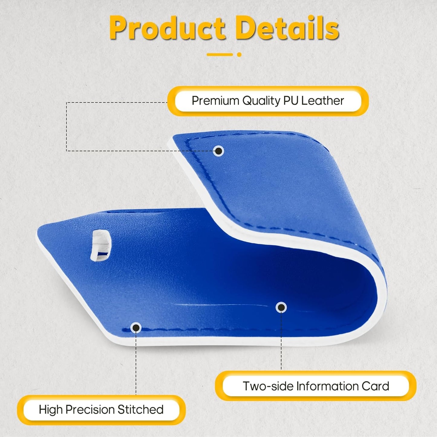 Travelambo Luggage Tags for Suitcases Faux Leather Privacy Protection 16 Pack Bag Tags Travel Accessories Essential, Fresh Blue