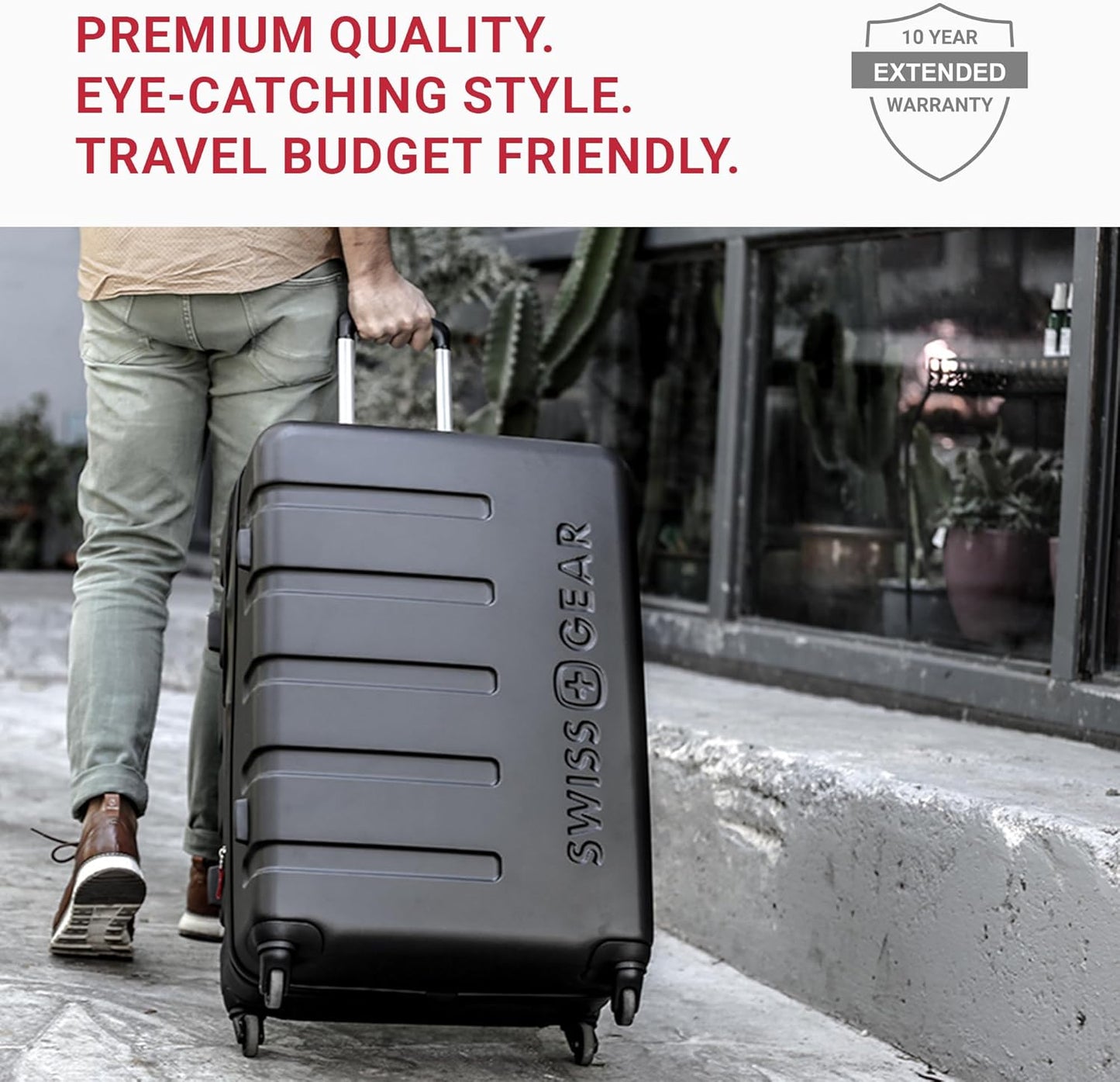 SwissGear 7366 Hardside Expandable Luggage with Spinner Wheels, Evening Haze, Carry-On 19-Inch