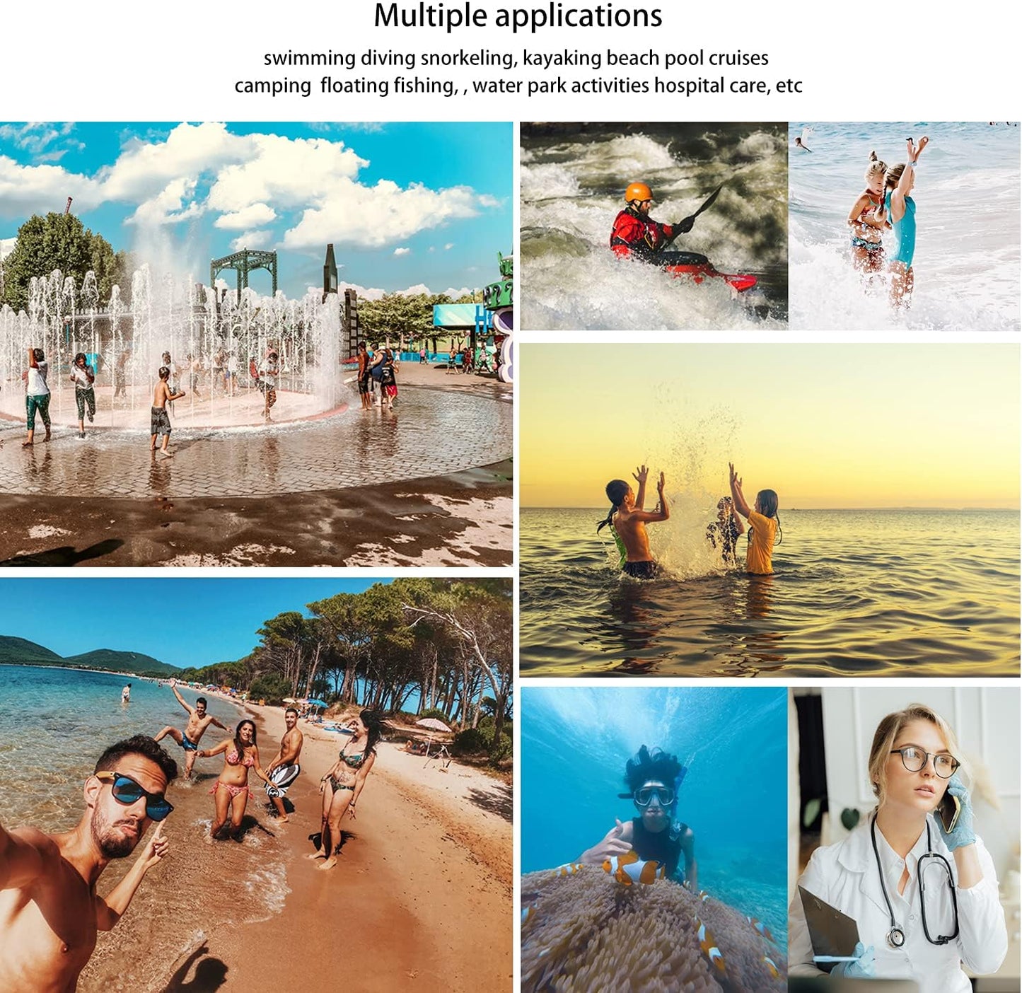 wellhouse Waterproof Phone Pouch, Waterproof Phone Case for iPhone 16 15 14 13 12 Pro Max XS Samsung, IPX8 3D Cellphone Dry Bag Beach Essentials (1 Pack - White7.0, 7 inch)