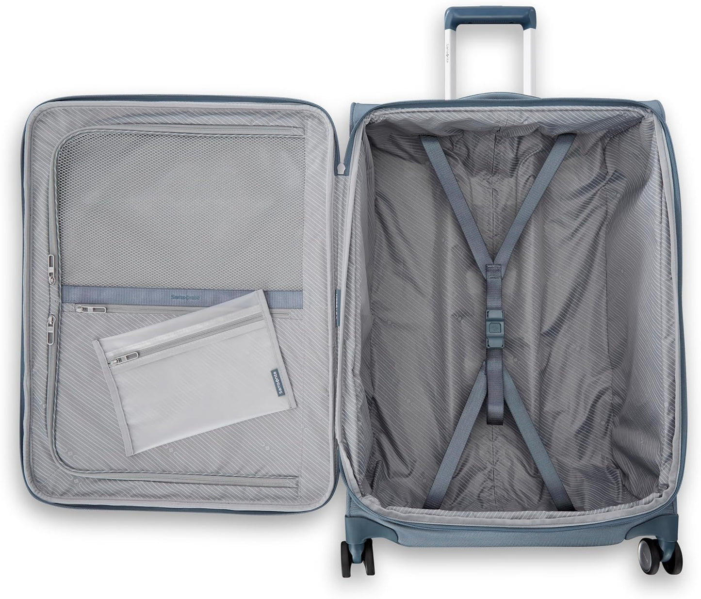 Samsonite UpLIFT 25" Lightweight Softside Luggage with Spinner Wheels - Expandable, Medium Checked - Airline-Approved, Polyester Soft Suitcase for Ultra Light Travel - Elemental Blue