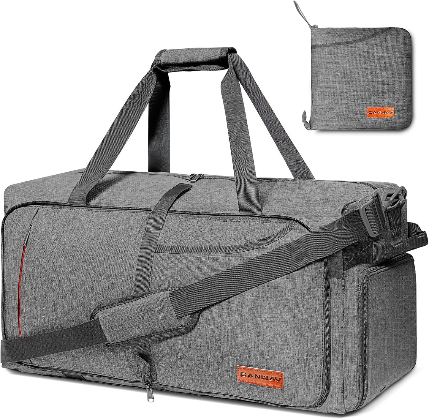 Canway 85L Travel Duffel Bag, Foldable Weekender Bag with Shoes Compartment for Men Women Water-proof & Tear Resistant