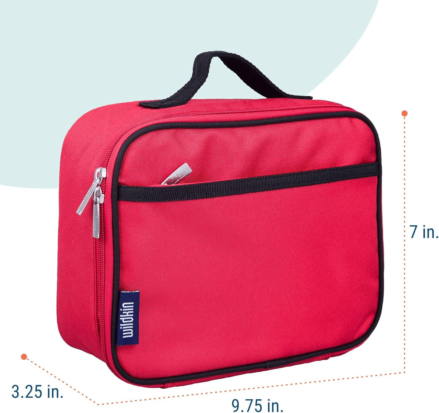 Wildkin Kids Insulated Lunch Box – Durable and Reusable for School & Travel - Cardinal Red