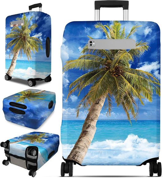 Slohif Luggage Cover for Suitcase Tsa Approved Protector - Luggage Sleeve Large Suit Case Cover Travel Stretch Baggage Case Protective Washable Fit 29-30 Inch Hawaii L