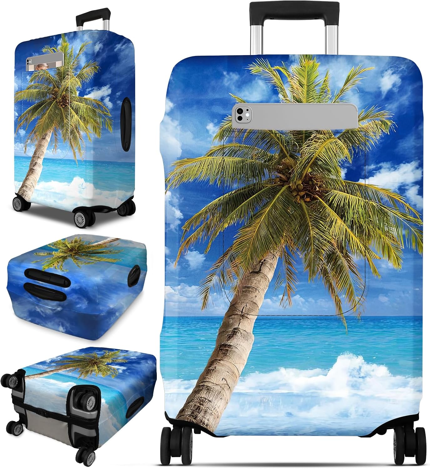 Slohif Luggage Cover for Suitcase Tsa Approved Protector - Luggage Sleeve Large Suit Case Cover Travel Stretch Baggage Case Protective Washable Fit 22-24 Inch Hawaii S