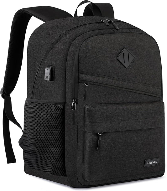 School Backpack for Teen Boys and Girls, Backpack for Men Women, 17.3 inch Laptop Back Pack for High School and College Students with USB Charging Port