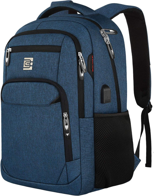 Laptop Backpack,Business Travel Anti Theft Slim Durable Laptops Backpack with USB Charging Port,Water Resistant College Computer Bag for Women & Men Fits 15.6 Inch Laptop and Notebook - Blue