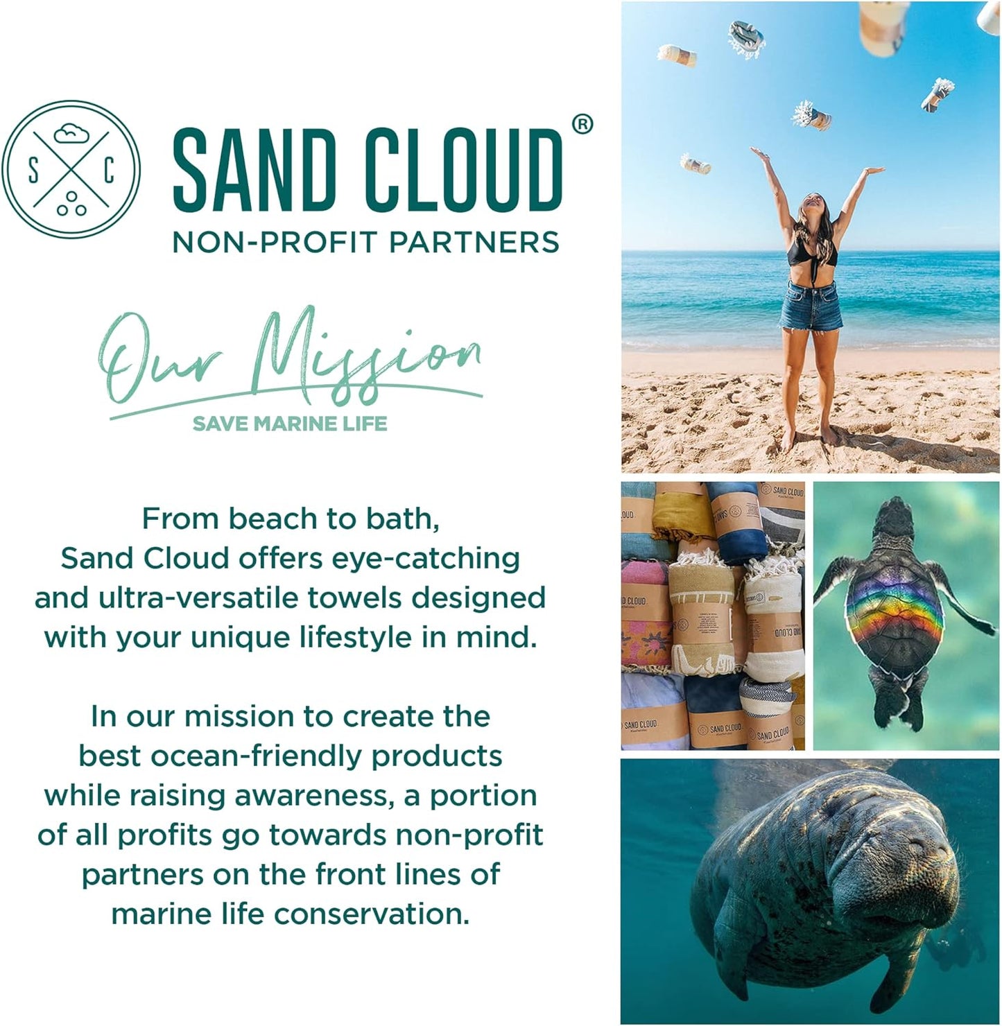 Sand Cloud Large Turkish Beach Towel - Sand Free - 100% Organic Turkish Cotton Yarn - Quick Dry Towel for Beach, Picnic, Blanket or Bath - As Seen on Shark Tank - Marine Life (Navy Crush Turtle)