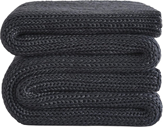 L'AGRATY Knitted Weighted Blanket - 48"x72" 20lbs Cooling Chunky Knit Heavy Blanket for Adults Braided Crochet Throw Thick Cable Yarn Knit Decorative No Beads Evenly Weighted Machine Washable