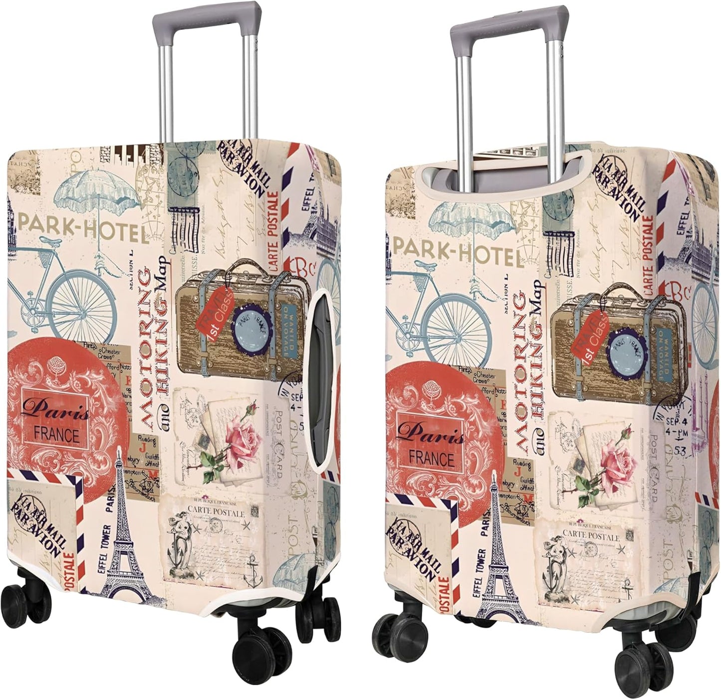 Travel Luggage Cover Suitcase Protector Fits 18-32 Inch Luggage Wheel Covers Patterned Travel Related Items Flower Luggage Protector Elastic Luggage Anti-scratch Suitcase Cover S