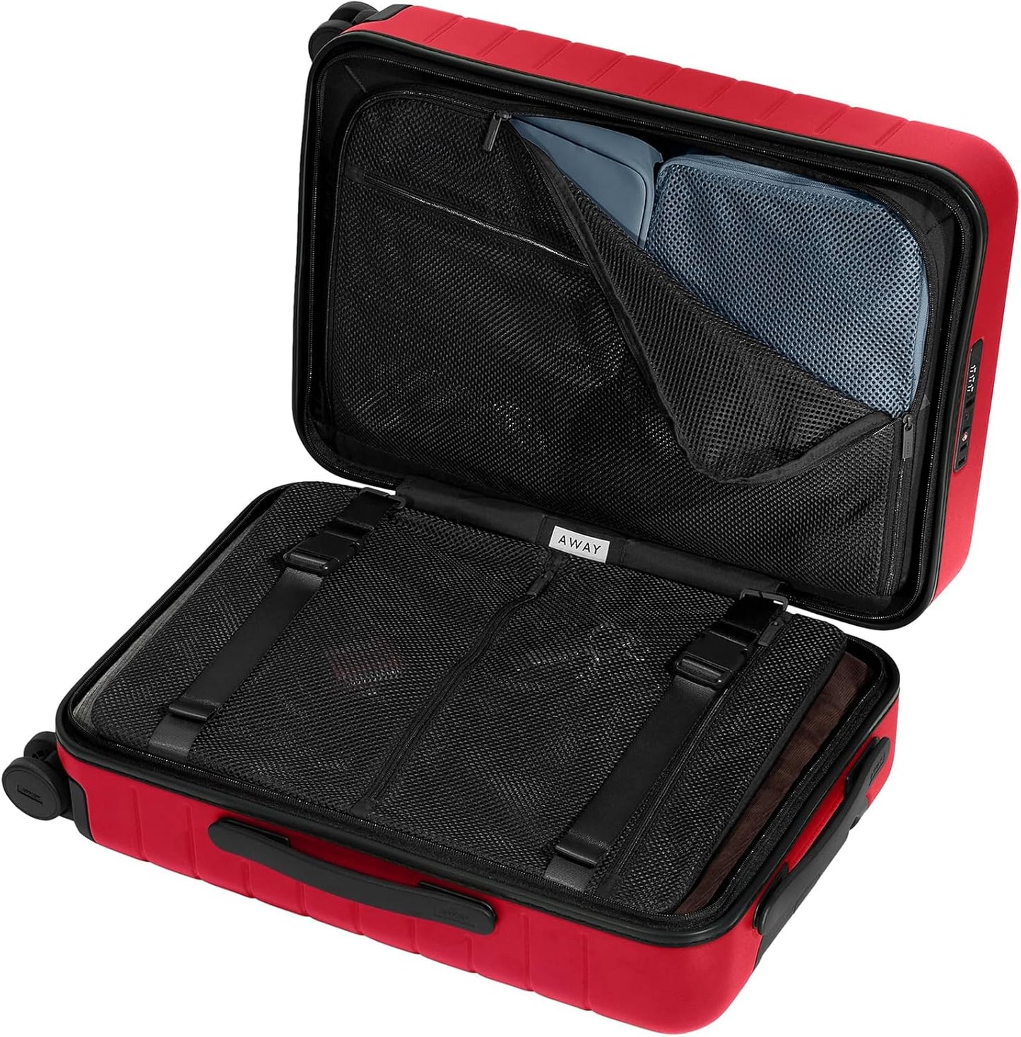 Away Bigger Carry-On Luggage, Lightweight Hardside Large Suitcase with Spinner Wheels, TSA Lock, Airline Approved, Cherry Red