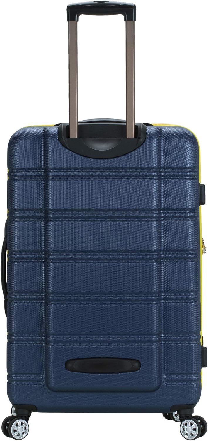 Rockland Unisex Adults Melbourne Hardside Expandable Spinner Wheel Luggage, Navy, 2-Piece Set (20/28)