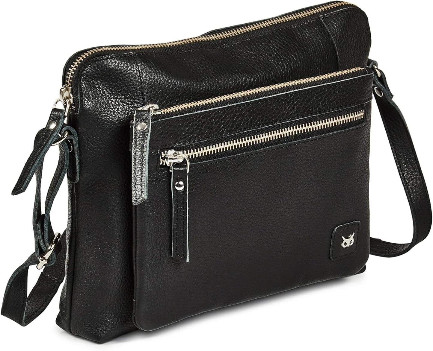 Wise Owl Accessories Small Soft Pebbled Real Leather Crossbody Handbags Purses Sling Crossover Shoulder Bag
