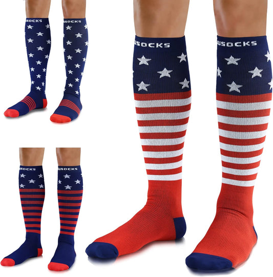 Medical Compression Socks for Women and Men 3 Pairs 20-30 mmHg Knee High Christmas Compression Stockings Circulation Best for Running Athletic Nurses