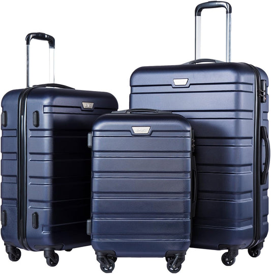 Coolife Luggage 3 Piece Set Suitcase Spinner Hardshell Lightweight TSA Lock