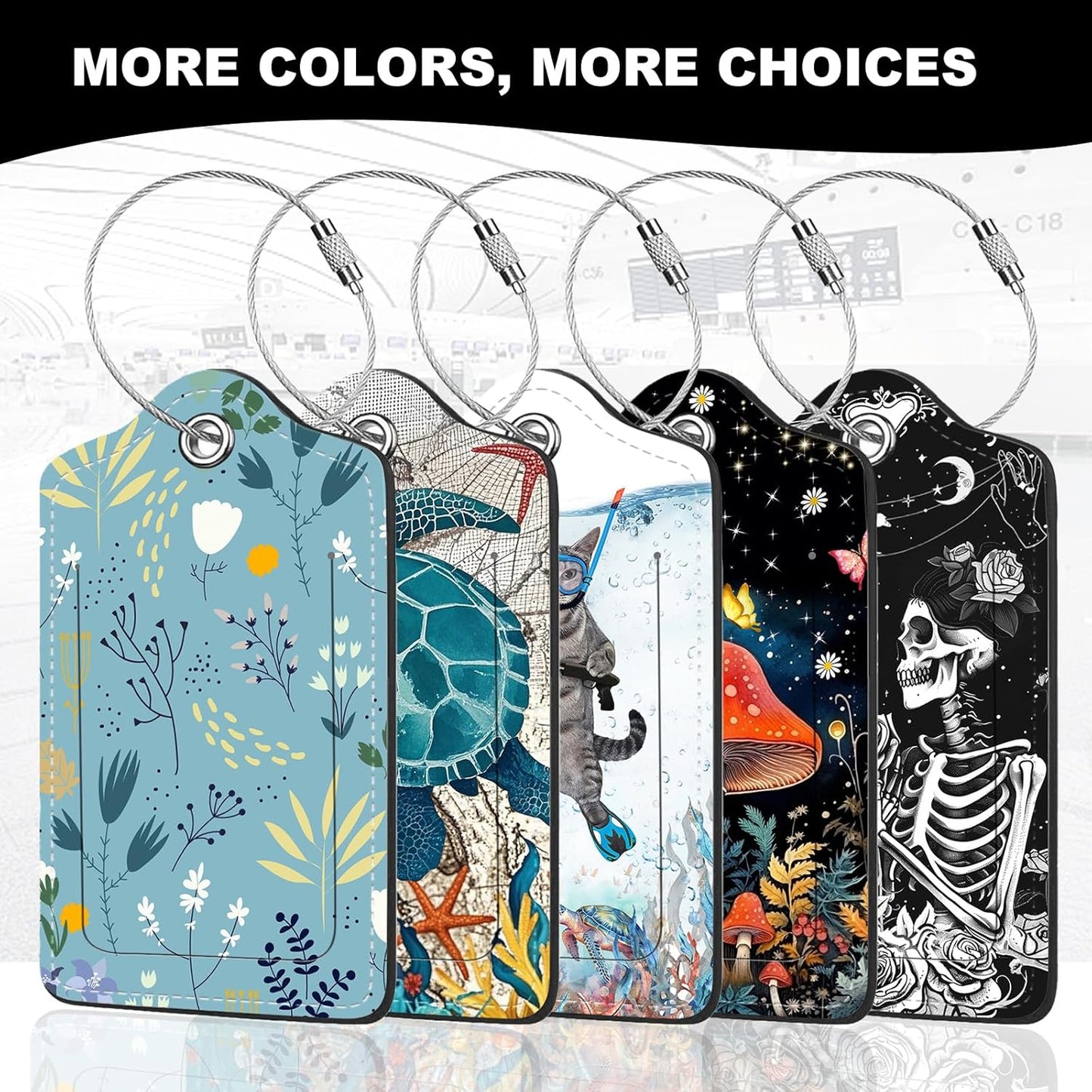 2Pack Luggage Tags for Suitcases, Cute Unique Pu Leather Cruise Luggage Tag with Privacy Cover ID Label Address Card and Metal Ring Suitable for Women Men Kids Travel Bag Golden Marble