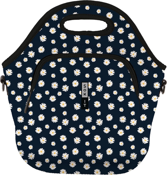 Sok It LunchTote Zippered Bag Insulated Neoprene Caddy (Daisy Chain, X-Large 6.5 Quart Lunch Tote)