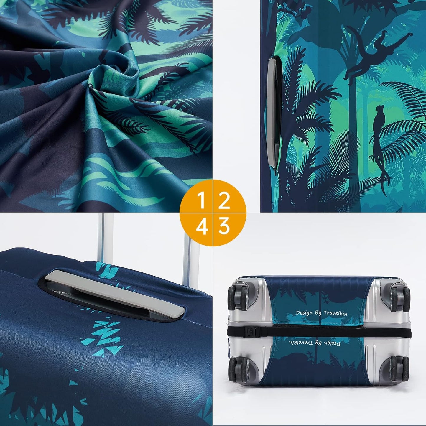 Travelkin Luggage Cover Washable Suitcase Cover Suitcase Protector Anti-scratch Suitcase cover Fits 18-32 Inch Luggage(L for 26-28 Inch Luggage)