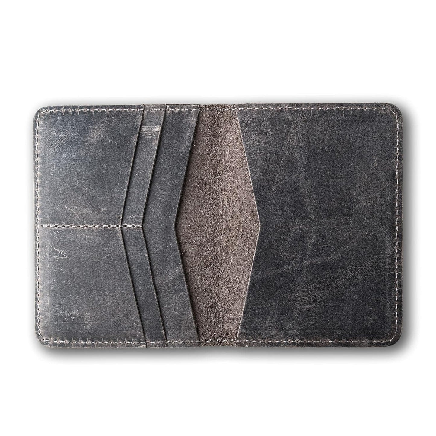 PEGAI Standard Full Grain Crazy Horse Leather Passport Holder | Custom Travel Passport Cover & Organizer | Handcrafted Leather Passport Wallet for Men and Women | Pike (Rock)