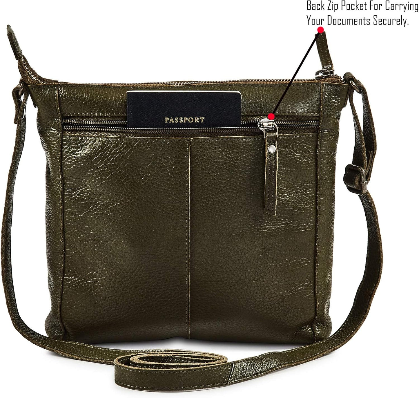 Small Soft Genuine Leather Crossbody Purse Women’s Sling Crossover Shoulder Travel Handbag with Triple Zipper