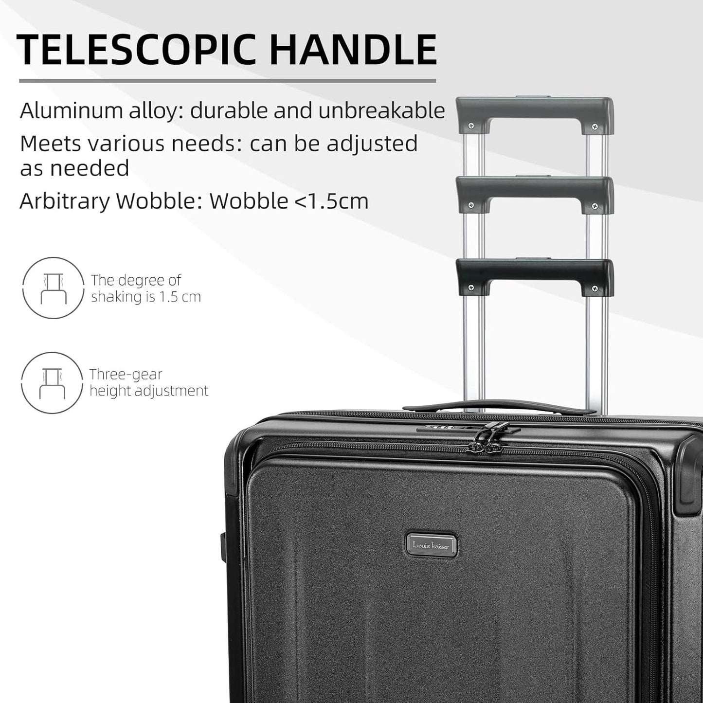Premium Carry On Luggage, 29 Inch Top Opening Aluminum Frame Airline Approved ABS+PC Hard Shell Suitcases with Silent Wheels, TSA Lock, Front Pocket & Wet-dry Separated Six-piece set