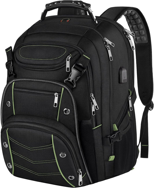 VECKUSON 18.4 Inch Laptop Backpack for Men and Women, 55L Extra Large Gaming Laptops Backpack with USB Charger Port, TSA Friendly Flight Approved and RFID Anti-Theft Pocket