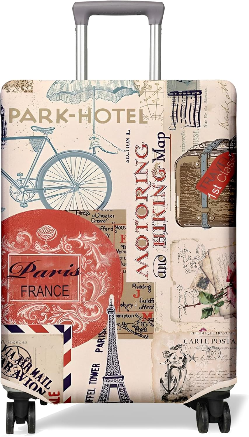 Travel Luggage Cover Suitcase Protector Fits 18-32 Inch Luggage Wheel Covers Patterned Travel Related Items Flower Luggage Protector Elastic Luggage Anti-scratch Suitcase Cover S