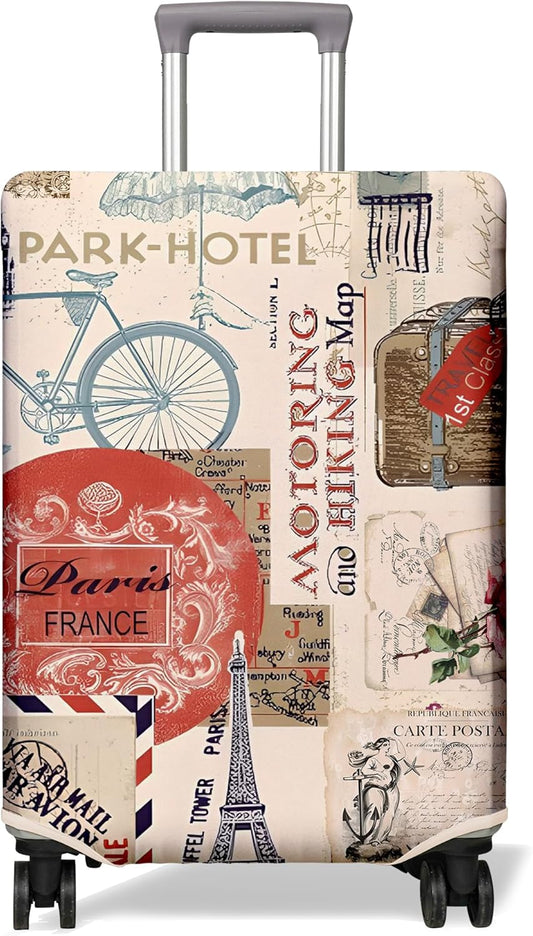 Travel Luggage Cover Suitcase Protector Fits 18-32 Inch Luggage Wheel Covers Patterned Travel Related Items Flower Luggage Protector Elastic Luggage Anti-scratch Suitcase Cover XL