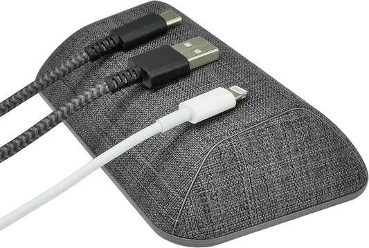 Smartish® Magnetic Cord Holder - Bigger Cable Wrangler Organizer with Magnet Clips for Charger Management on Desktop, Nightstand, or Side Table - Holds 6+ Cables - No. 2 Pencil Gray