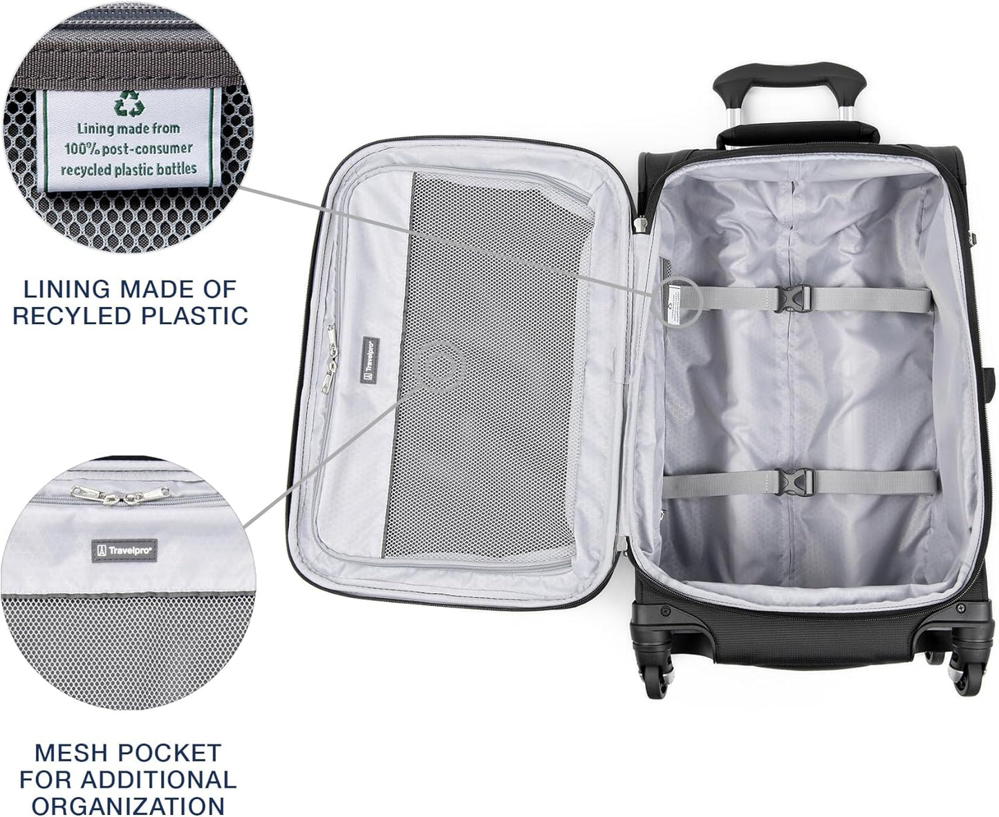 Travelpro Maxlite 5 Softside Expandable Carry on Luggage with 4 Spinner Wheels, Lightweight Suitcase, Men and Women, Black, Carry On 21-Inch