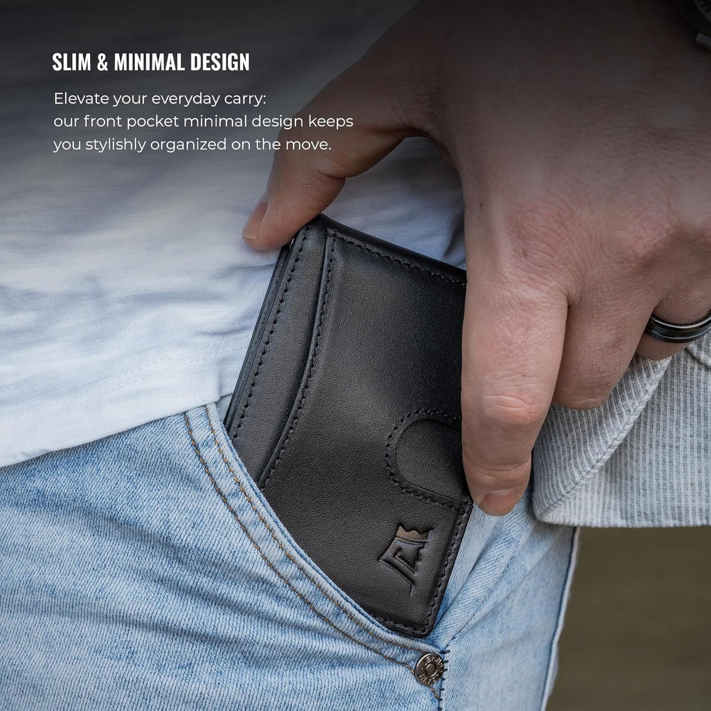 Kings Loot Custom Wallet for Men | Engraved Leather Slim Wallet with Money Clip | Personalized RFID Blocking Design | Minimalist & Stylish Wallets (Black)