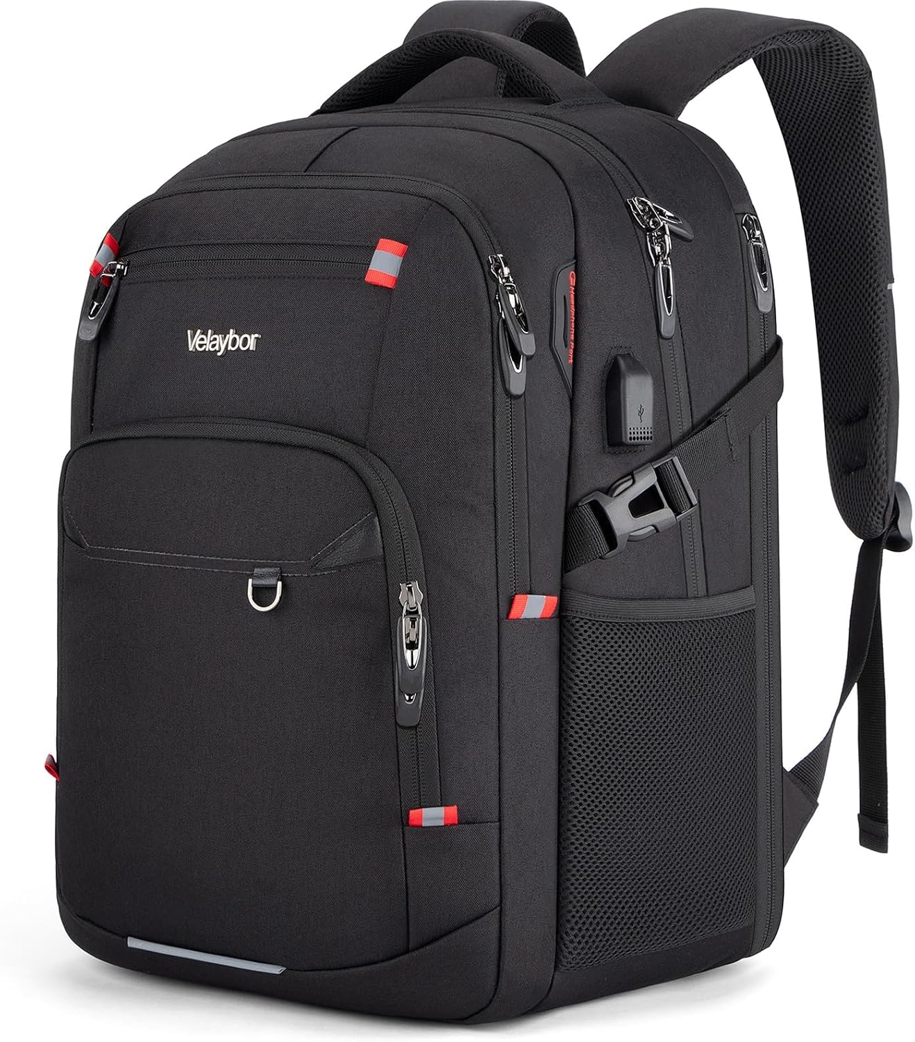 48L Expandable Laptop Backpack, Anti-thief Travel Backpack with USB Charging Port, Airline Approved Business Waterproof Carry on Luggage, Fits 17.3" Laptop for Men Women