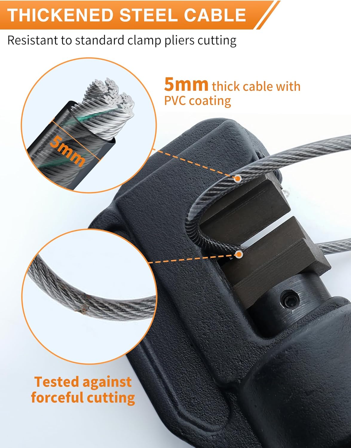 4-Digit Combination Cable Luggage Lock with 3 Interchangeable Steel Cables (9"/24"/47") – for Bike, Backpack, Gym, Cabinet, Gate (Black, 2 Pack)
