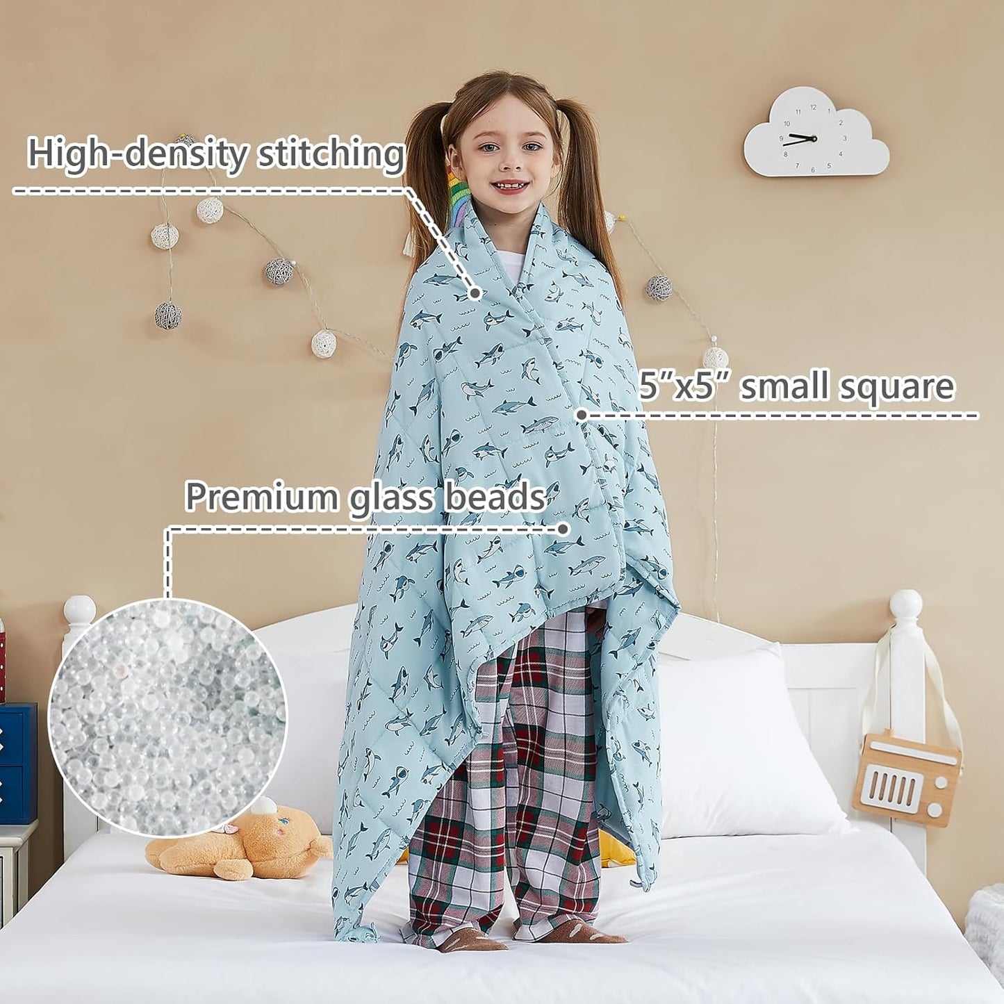 L'AGRATY Weighted Blanket - 36"x48" 3lbs Weighted Blanket Microfiber Material with Glass Beads Small Blanket for All-Season Summer Fall Winter Soft Thick Blanket