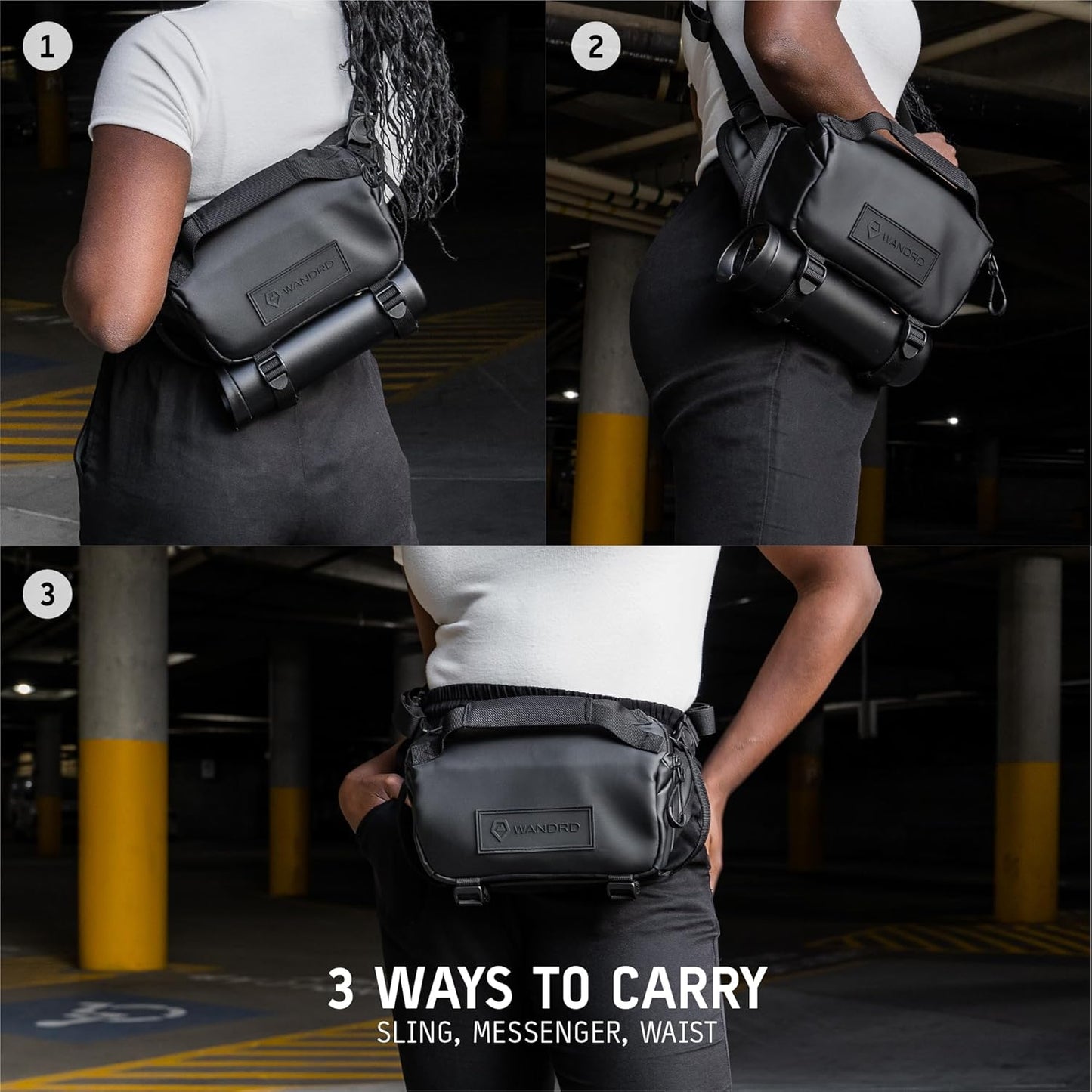 WANDRD ROGUE V1 3L Sling: Compact Camera Sling and Crossbody Bag with Fast Access, 3-Way Carry– Lightweight Everyday Bag Great for Travel, Photography, and Daily Use (Dallol Yellow)