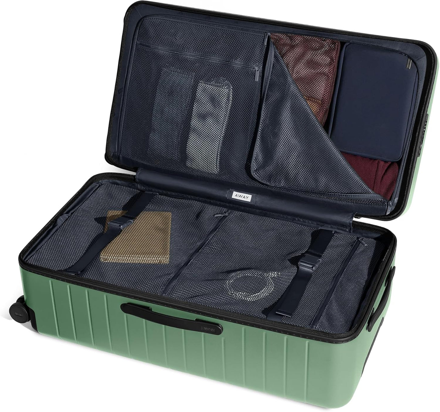 Away Large Trunk Luggage, 31 Inch Hardside Suitcase with Spinner Wheels, Lightweight & Durable, TSA Lock, Ideal for Long Trips, Sea Green