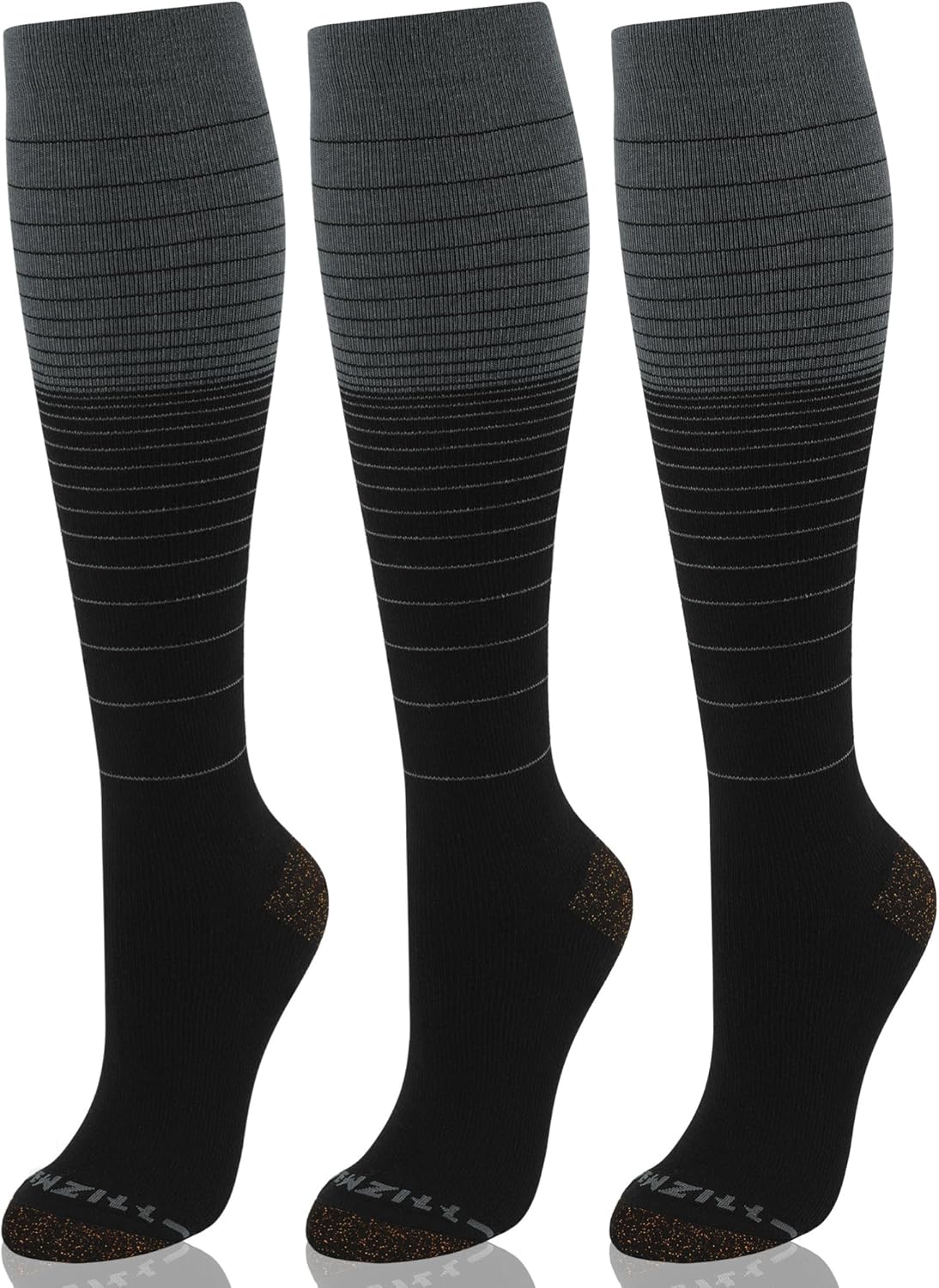 NEWZILL Copper Compression Socks for Women & Men 15-20mmHg Cotton Rich Odor Control Dress Socks for Business Casual Running Medical Athletic Support, Edema Diabetic Relief