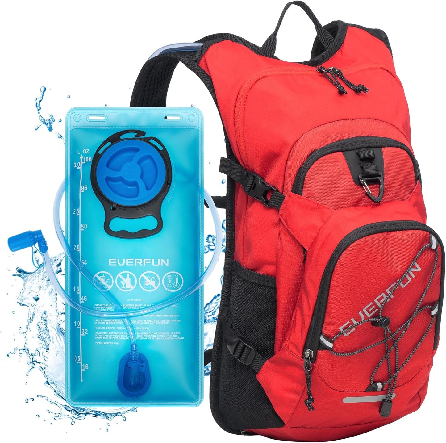 Everfun Hydration Backpack 18L with Water Bladder 2L/3L Hiking Water Backpack Women Men Hydration Pack Insulated Lightweight Day Hydropack with Storage for Hiking, Biking, Running, Festival