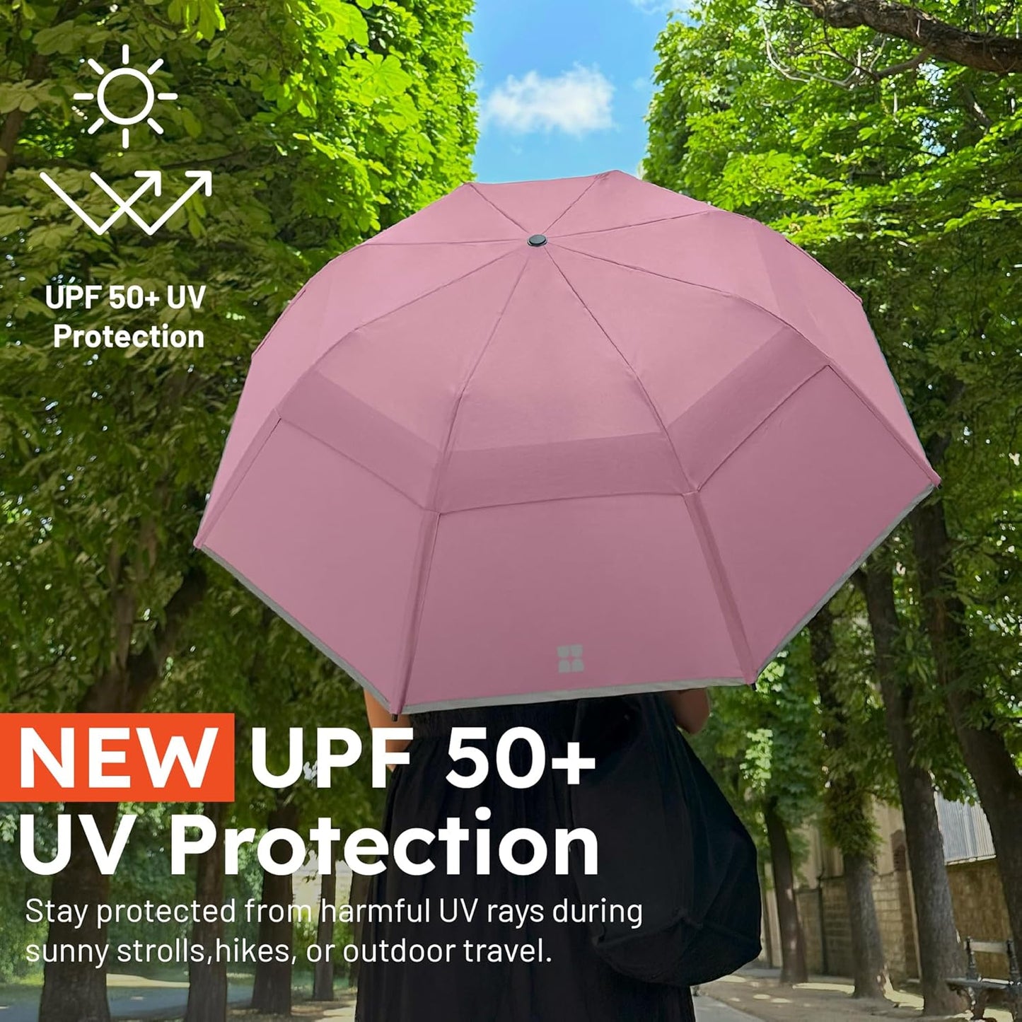 Weatherman - Folds of Honor - Premium Collapsible Travel Umbrella - Windproof, Compact, Easy Auto Open - Resists Up to 55 MPH Winds - Perfect for Celebrations (FOH Blue 2025)