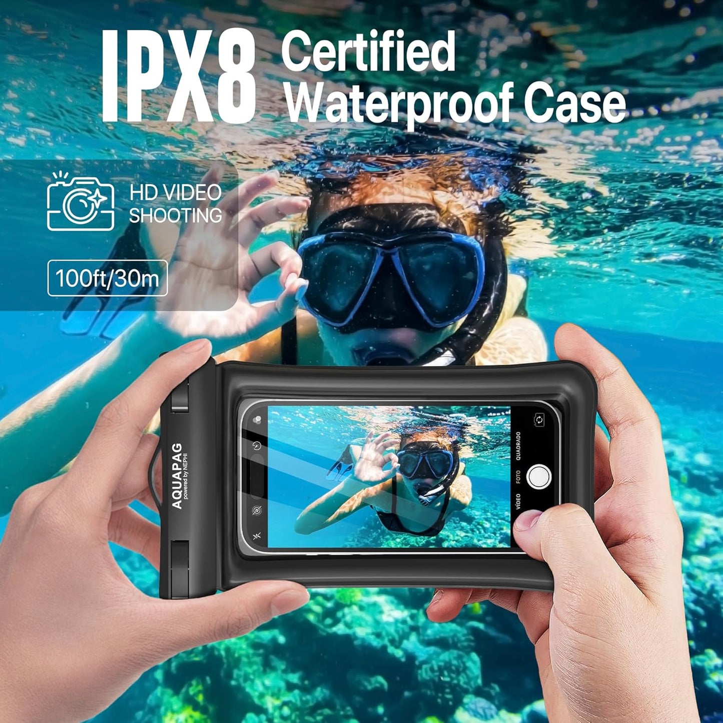 NEPHI IP68 Waterproof Phone Pouch -Up to 8.0"，Adjustable Neck Lanyard Floating Waterproof Phone Case for iPhone,Phone Dry Bags for Vacation Beach Pool Travel Essentials (Assorted Colors 4 Pack)