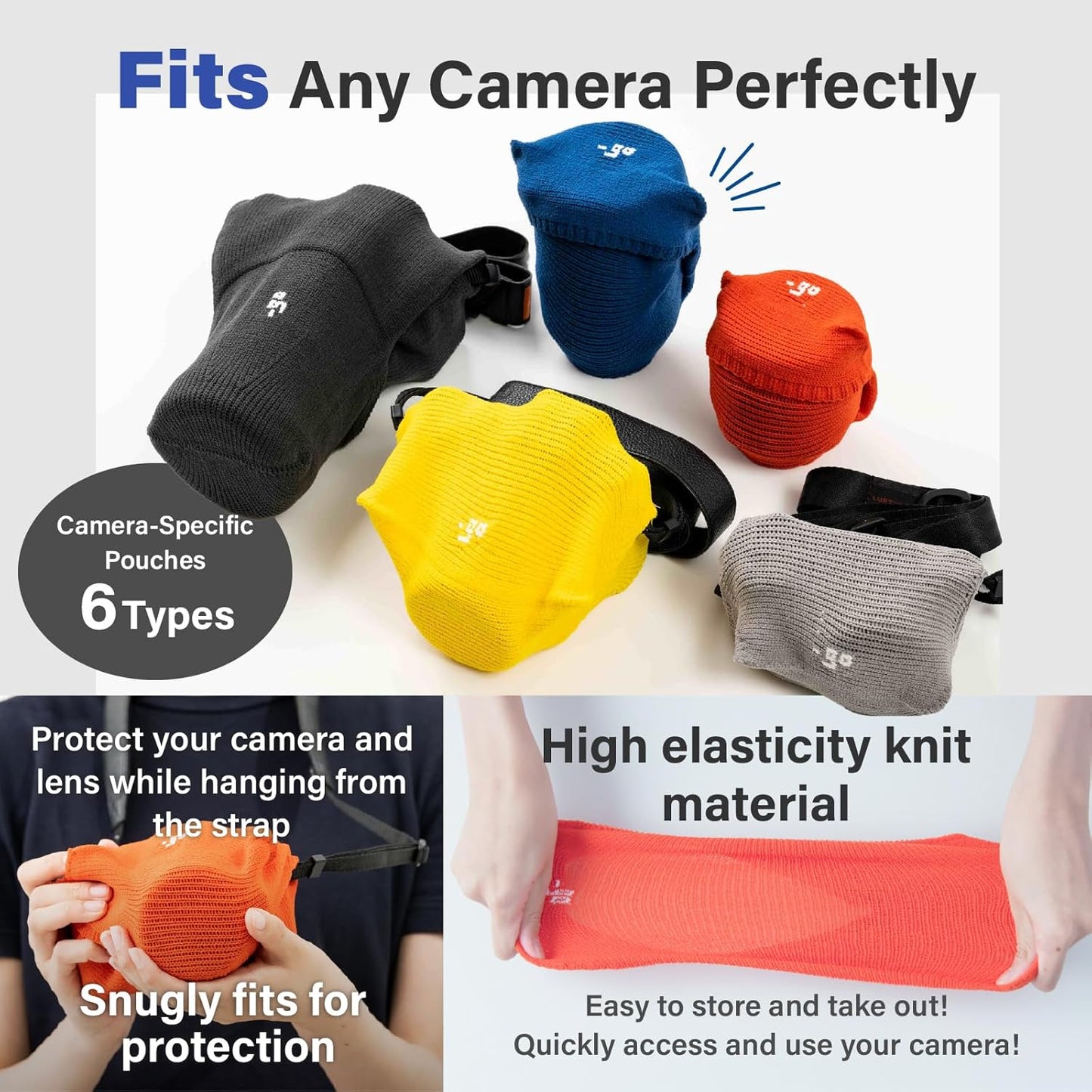 Camera Cover, Square W, Made in Japan, S size, Yellow