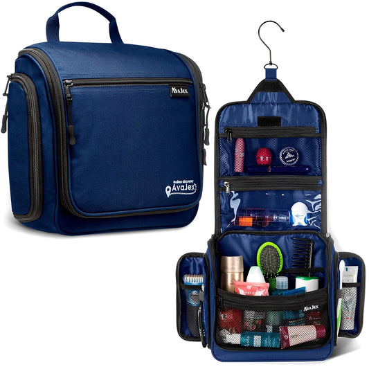 Travel Toiletry Bag for Men and Women - Large Hanging Toiletry Organizer - Waterproof Hygiene Bag with Metal XXL Swivel Hook, with Sturdy Zippers and 19 Compartments for Toiletries, Makeup, Cosmetics