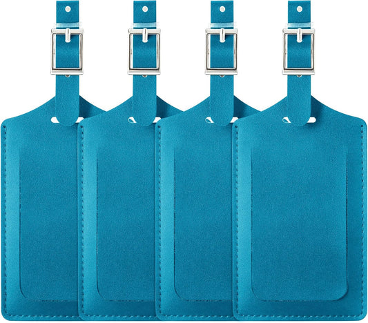 Travelambo Luggage Tags for Suitcases PU Leather Travel Tags Bag Tags Privacy Protection Travel Essentials