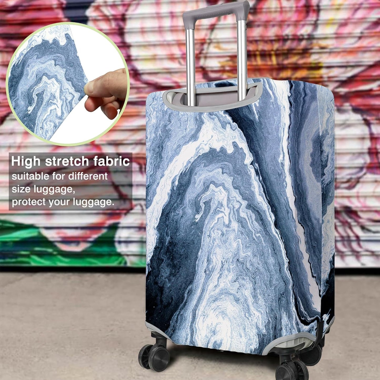 Travel Luggage Cover Suitcase Protector Fits 18-32 Inch Wheel Covers PatternedTravel Related Items Flower Luggage Protector Elastic S