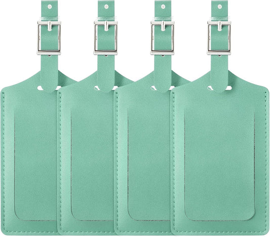 Travelambo Luggage Tags for Suitcases PU Leather Travel Tags Bag Tags Privacy Protection Travel Essentials