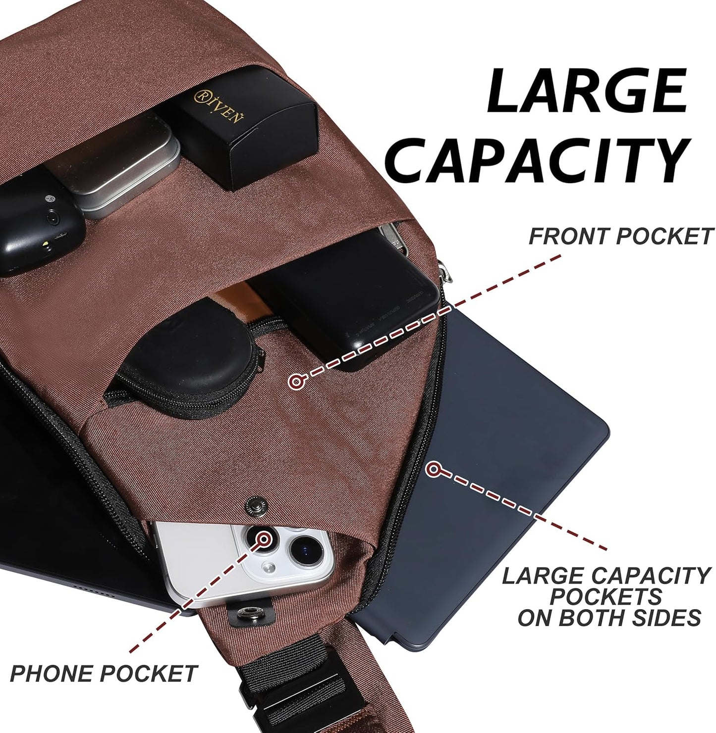 Anti Theft Crossbody Travel Bags for Women Men Cross Body Slim Sling Handbags with S Hook Antitheft